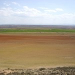 Vista de monte regado por elevación de aguas