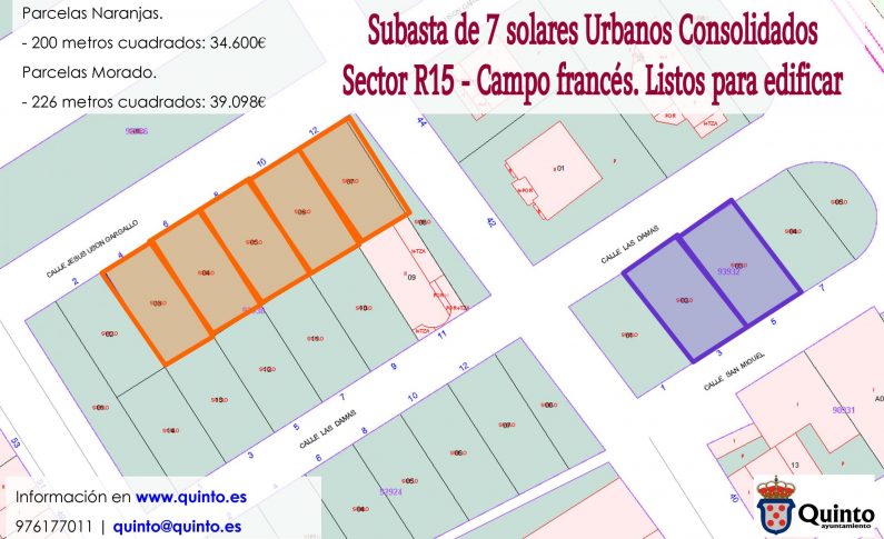 7 solares urbanos a la venta en Quinto